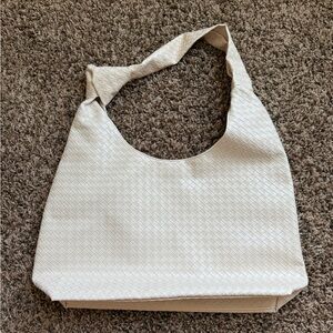 Cream Hobo Bag with Quilted Design